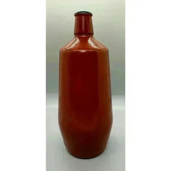 VTG 1980 JM Da Fonseca Azeitao Portugal Rust Brown Painted Glass 9" Wine Bottle - Picture 1 of 11